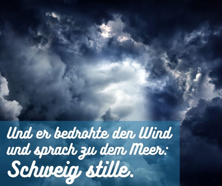 Und er bedrohte den Wind und sprach zu dem Meer: Schweig stille