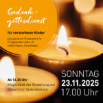 Plakat zum Gedenkgottesdienst mit Kerzenmotiv